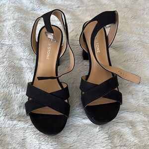 Sun + Stone black heels
